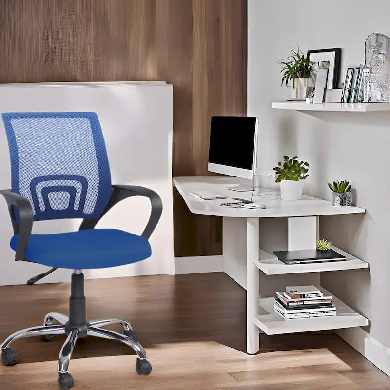 Chaise de bureau ergonomique en maille, Noir / Blanc / Gris / Bleu / Marron, Réglable, Individuel