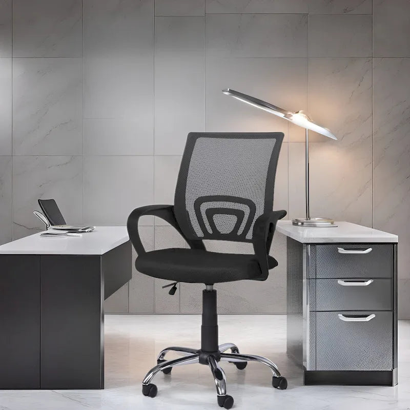 Chaise de bureau ergonomique en maille, Noir / Blanc / Gris / Bleu / Marron, Réglable, Individuel