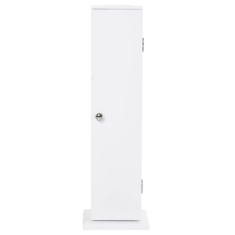 Meuble de rangement vertical de salle de bain blanc mat avec 3 étagères et ouverture supérieure pour mouchoirs
