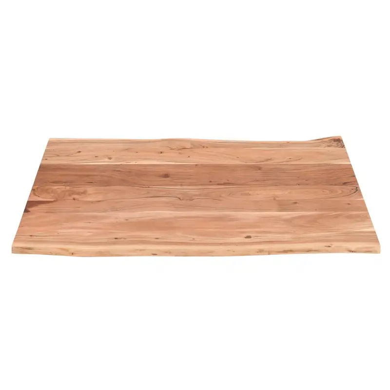 Table basse rustique, marron et noir, en bois d'acacia massif, piètement traîneau en métal