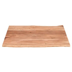 Table basse rustique, marron et noir, en bois d'acacia massif, piètement traîneau en métal
