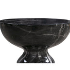 Table d'appoint ronde en béton, imitation marbre noir, entièrement assemblée