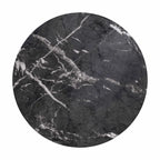 Table d'appoint ronde en béton, imitation marbre noir, entièrement assemblée