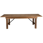 Table de salle à manger pliante Farmhouse, Rustique antique / Blanc / Acajou / Naturel, 8 places