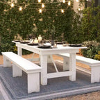 Table de salle à manger pliante Farmhouse, Rustique antique / Blanc / Acajou / Naturel, 8 places