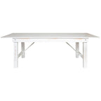 Table de salle à manger pliante Farmhouse, Rustique antique / Blanc / Acajou / Naturel, 8 places