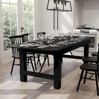 Table de salle à manger pliante Farmhouse, Rustique antique / Blanc / Acajou / Naturel, 8 places