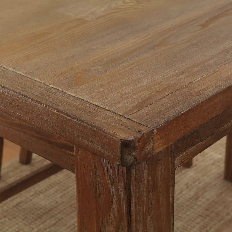 Table de salle à manger rustique hauteur comptoir, Chêne rustique, Bois massif, 4 à 6 places