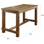 Table de salle à manger rustique hauteur comptoir, Chêne rustique, Bois massif, 4 à 6 places