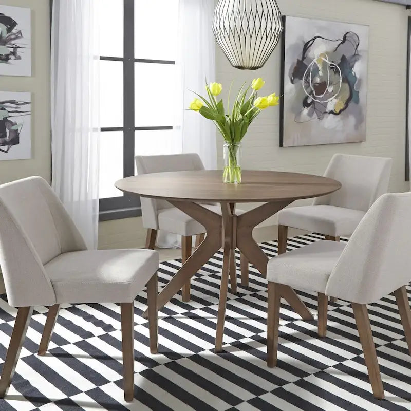 Space Savers Satin Walnut Round Pedestal Table