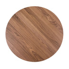 Table à manger ronde sur pied, noyer, base en X, pour 4, style Mid-Century Modern