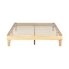 Cadre de lit plateforme de style américain, pin naturel, pieds de gourde, lit double / grand lit / très grand lit, pour 2