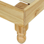 Cadre de lit plateforme de style américain, pin naturel, pieds de gourde, lit double / grand lit / très grand lit, pour 2