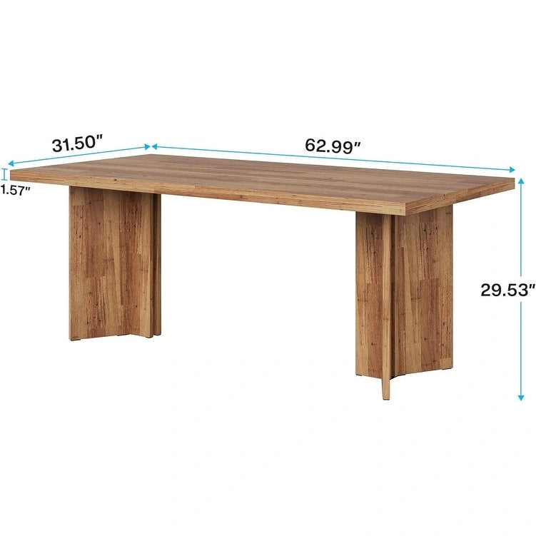 Table à manger rectangulaire 160 cm, Marron / Gris / Marron foncé / Chêne clair / Marron vieilli, Pour 4-6