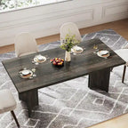 Table à manger rectangulaire 160 cm, Marron / Gris / Marron foncé / Chêne clair / Marron vieilli, Pour 4-6