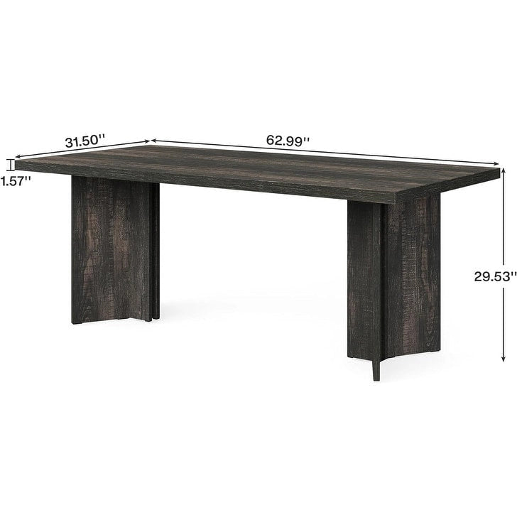 Table à manger rectangulaire 160 cm, Marron / Gris / Marron foncé / Chêne clair / Marron vieilli, Pour 4-6