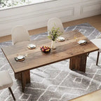 Table à manger rectangulaire 160 cm, Marron / Gris / Marron foncé / Chêne clair / Marron vieilli, Pour 4-6
