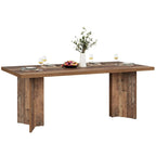 Table à manger rectangulaire 160 cm, Marron / Gris / Marron foncé / Chêne clair / Marron vieilli, Pour 4-6