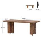 Table à manger rectangulaire 160 cm, Marron / Gris / Marron foncé / Chêne clair / Marron vieilli, Pour 4-6