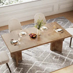 Table à manger rectangulaire 160 cm, Marron / Gris / Marron foncé / Chêne clair / Marron vieilli, Pour 4-6