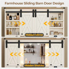 Coiffeuse de ferme avec miroir Hollywood et station de charge, Noyer / Blanc, Simple