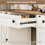 Coiffeuse de ferme avec miroir Hollywood et station de charge, Noyer / Blanc, Simple