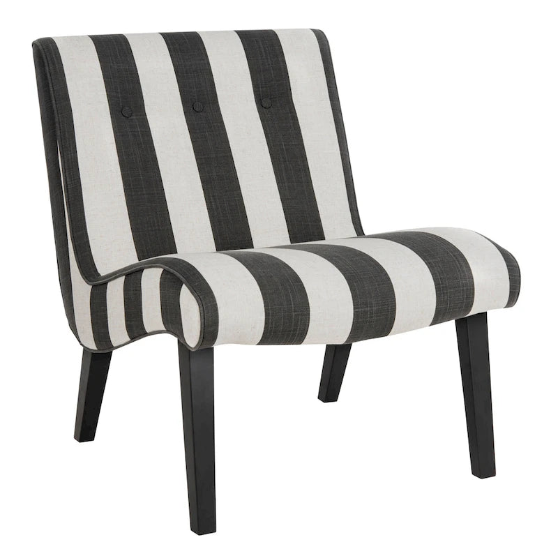 Fauteuil d'appoint rembourré Forest Green / Noir et Blanc / Pois de Senteur de style Mid-Century avec pieds en bois de bouleau, simple