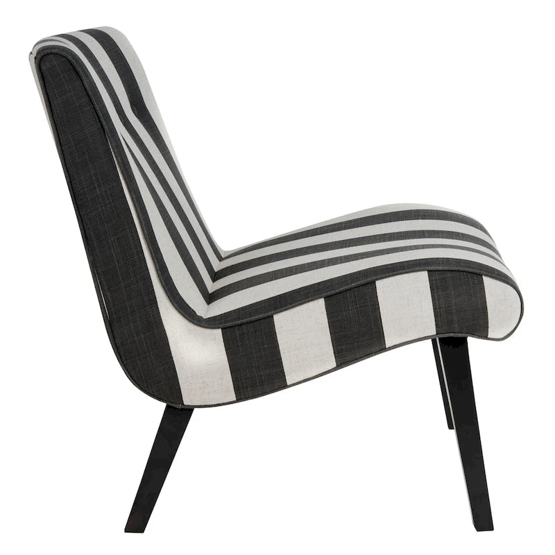 Fauteuil d'appoint rembourré Forest Green / Noir et Blanc / Pois de Senteur de style Mid-Century avec pieds en bois de bouleau, simple