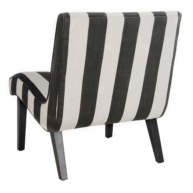 Fauteuil d'appoint rembourré Forest Green / Noir et Blanc / Pois de Senteur de style Mid-Century avec pieds en bois de bouleau, simple