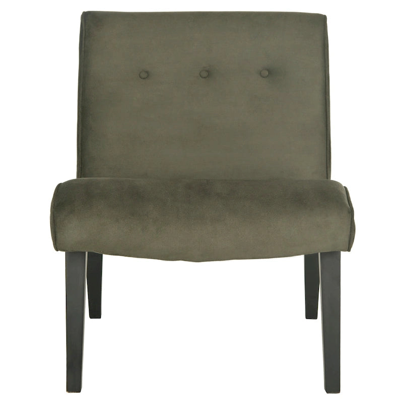 Fauteuil d'appoint rembourré Forest Green / Noir et Blanc / Pois de Senteur de style Mid-Century avec pieds en bois de bouleau, simple