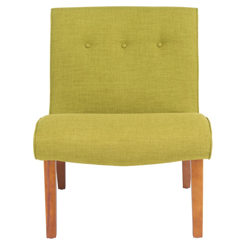 Fauteuil d'appoint rembourré Forest Green / Noir et Blanc / Pois de Senteur de style Mid-Century avec pieds en bois de bouleau, simple