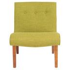 Fauteuil d'appoint rembourré Forest Green / Noir et Blanc / Pois de Senteur de style Mid-Century avec pieds en bois de bouleau, simple