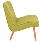 Fauteuil d'appoint rembourré Forest Green / Noir et Blanc / Pois de Senteur de style Mid-Century avec pieds en bois de bouleau, simple