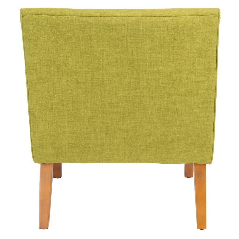 Fauteuil d'appoint rembourré Forest Green / Noir et Blanc / Pois de Senteur de style Mid-Century avec pieds en bois de bouleau, simple