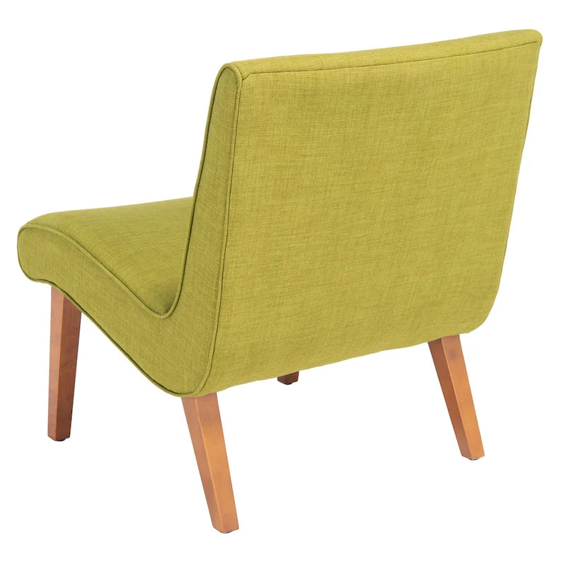 Fauteuil d'appoint rembourré Forest Green / Noir et Blanc / Pois de Senteur de style Mid-Century avec pieds en bois de bouleau, simple