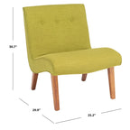 Fauteuil d'appoint rembourré Forest Green / Noir et Blanc / Pois de Senteur de style Mid-Century avec pieds en bois de bouleau, simple
