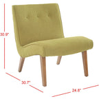 Fauteuil d'appoint rembourré Forest Green / Noir et Blanc / Pois de Senteur de style Mid-Century avec pieds en bois de bouleau, simple