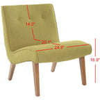 Fauteuil d'appoint rembourré Forest Green / Noir et Blanc / Pois de Senteur de style Mid-Century avec pieds en bois de bouleau, simple