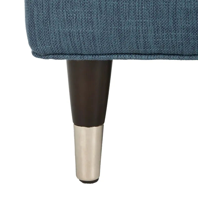 Fauteuil club en lin de transition avec garniture cloutée et pieds à roulettes, simple — Émeraude / Marron / Or / Noir et blanc / Rose poudré / Marine