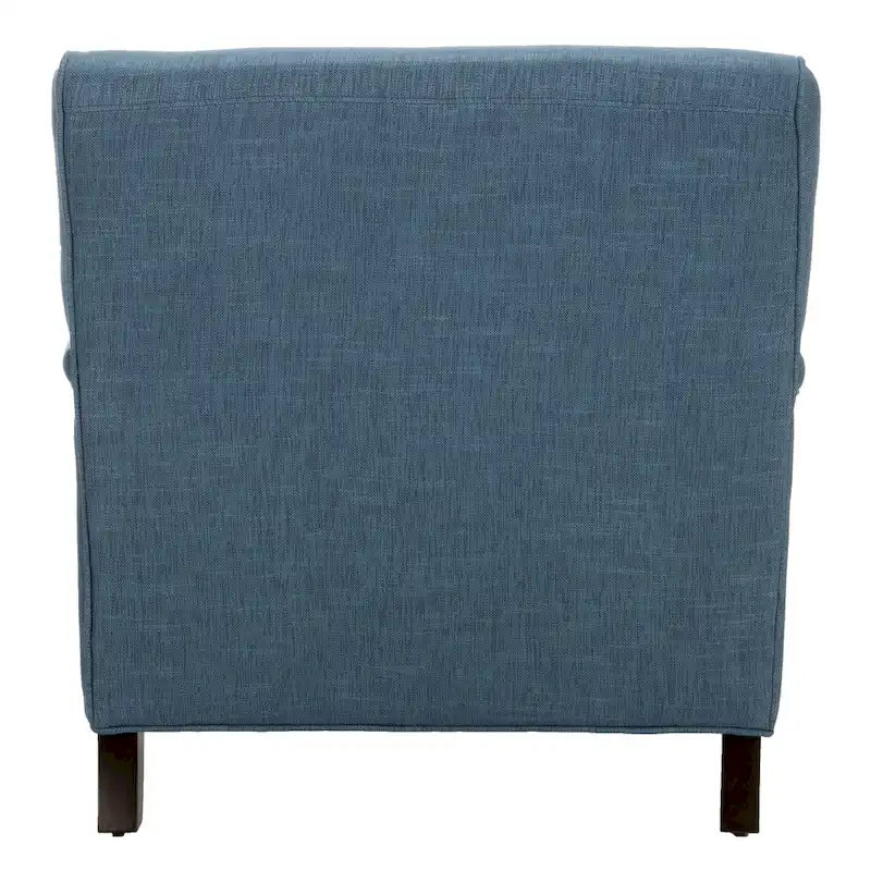 Fauteuil club en lin de transition avec garniture cloutée et pieds à roulettes, simple — Émeraude / Marron / Or / Noir et blanc / Rose poudré / Marine