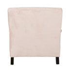 Fauteuil club en lin de transition avec garniture cloutée et pieds à roulettes, simple — Émeraude / Marron / Or / Noir et blanc / Rose poudré / Marine