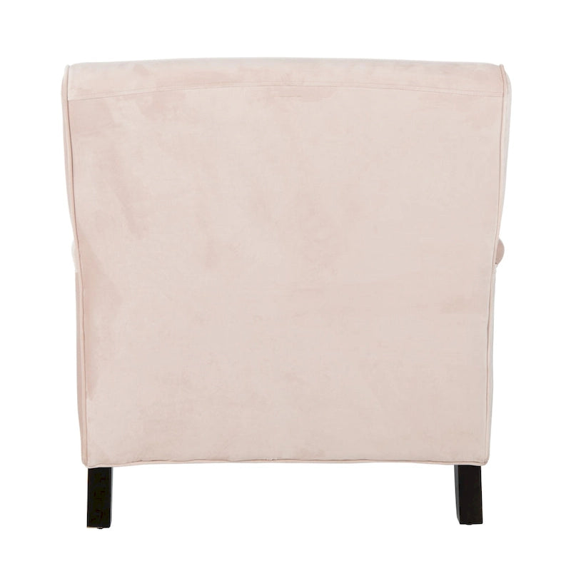 Fauteuil club en lin de transition avec garniture cloutée et pieds à roulettes, simple — Émeraude / Marron / Or / Noir et blanc / Rose poudré / Marine