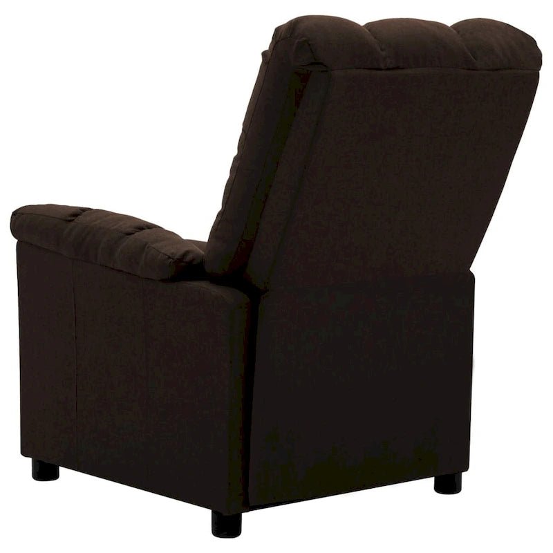 Fauteuil inclinable massant en tissu, marron foncé, 6 points de vibration, individuel