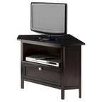 Meuble TV Espresso Corner avec étagère ouverte et porte abattante, pour TV jusqu'à 27"