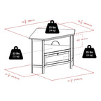 Meuble TV Espresso Corner avec étagère ouverte et porte abattante, pour TV jusqu'à 27"