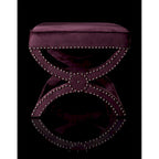 Banc ottoman en lin en forme de X avec bordure cloutée, simple — Taupe / Rose poudré / Prune / Gris / Bleu / Crème / Jaune