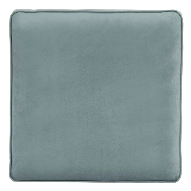Banc ottoman en lin en forme de X avec bordure cloutée, simple — Taupe / Rose poudré / Prune / Gris / Bleu / Crème / Jaune