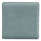 Banc ottoman en lin en forme de X avec bordure cloutée, simple — Taupe / Rose poudré / Prune / Gris / Bleu / Crème / Jaune