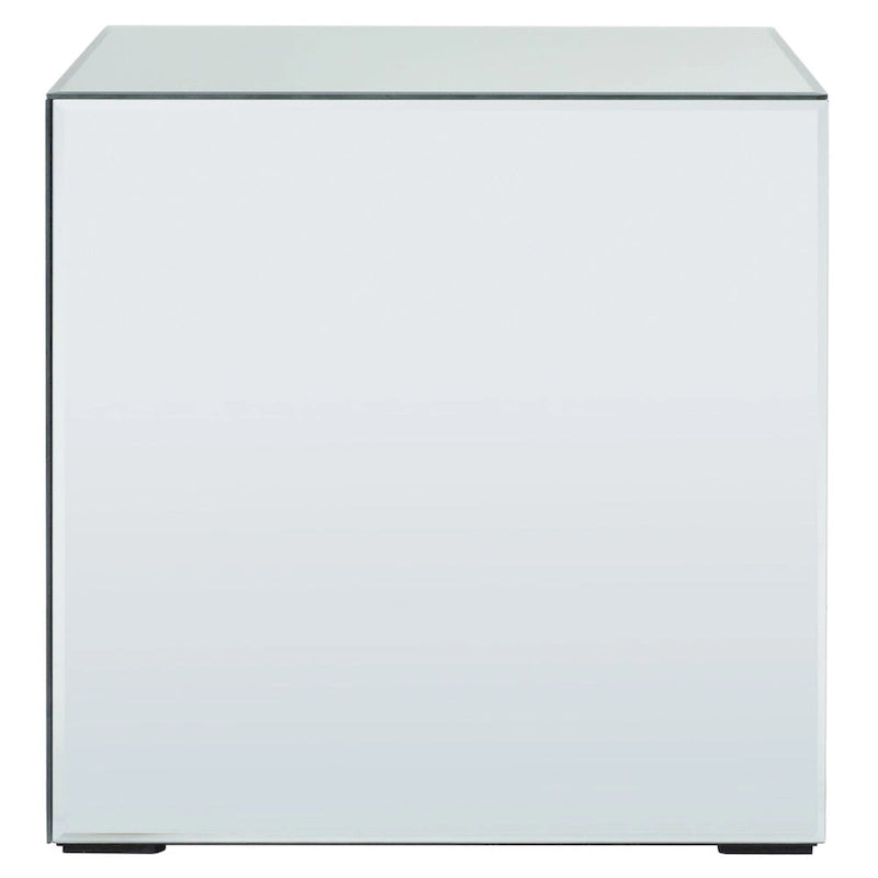 Table d'appoint carrée miroir argenté