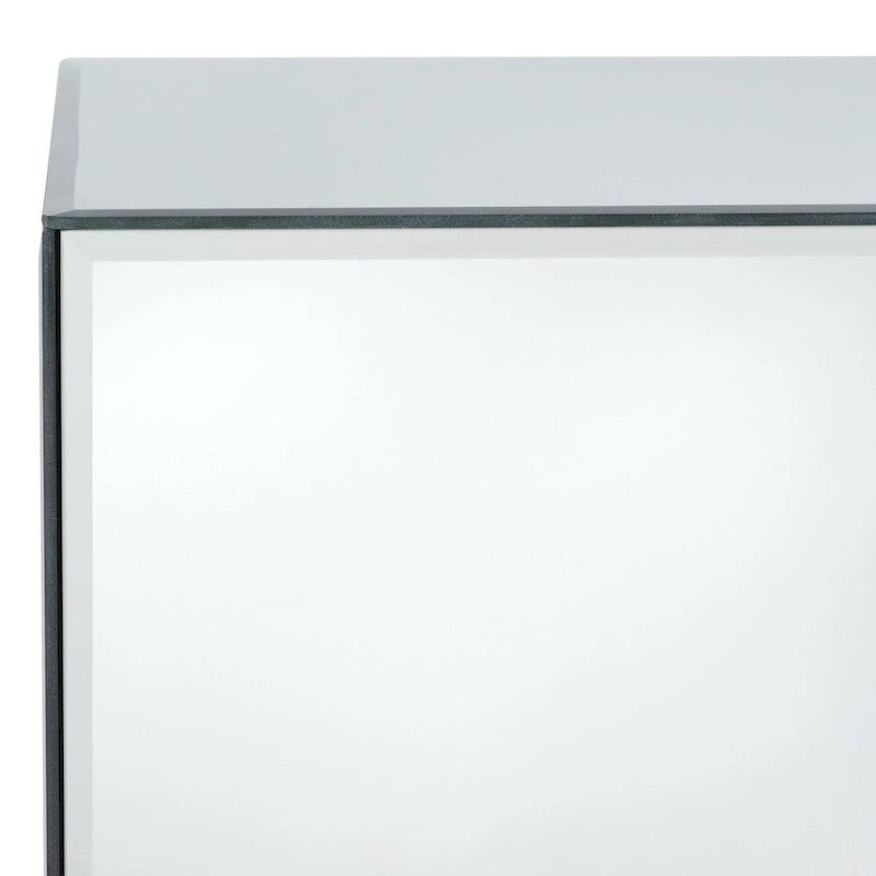 Table d'appoint carrée miroir argenté